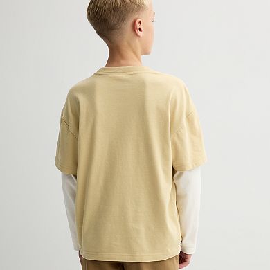 Boys 8-20 Hollywood Long Sleeve Twofer New York Graphic Tee