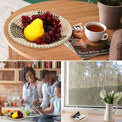 Baskets For Wall Decor, Bohemian Wall Basket Decor Set, Straw Hanging Decor, 3pcs