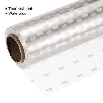 98ft X 21in Wrap Wrapper Wrapping Paper 2.5 Mil Thick White Polka Dots, 1 Roll