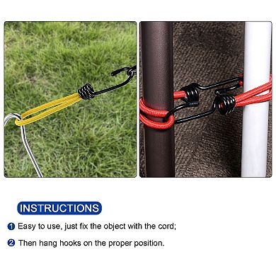 6 Inch Elastic Cord With Hook Fixed Strap For Camping Tent Canopy