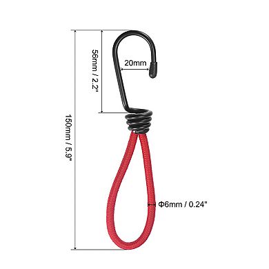 6 Inch Elastic Cord With Hook Fixed Strap For Camping Tent Canopy