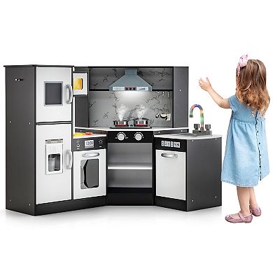 Kids Corner Pretend Kitchen Playset With Separated Washing Basin