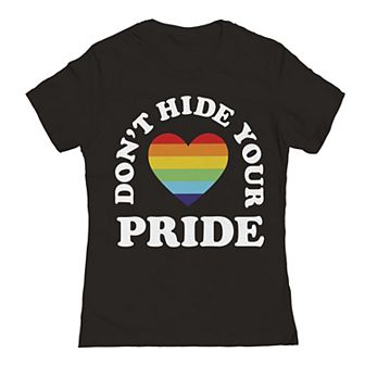 Junior's Dont Hide Your Pride Pride Graphic Tee