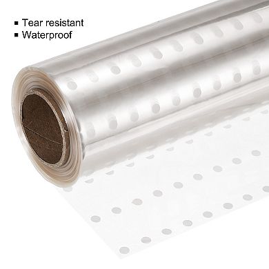 98ft X 31in Wrap Wrapper Wrapping Paper 3 Mil Thick White Polka Dots, 1 Roll