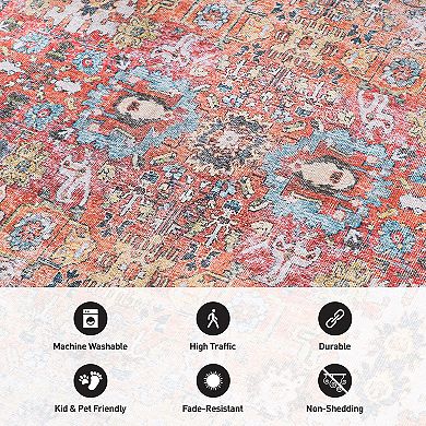 World Rug Gallery Transitional Distressed Non Slip Area Rug