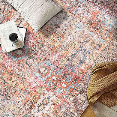 World Rug Gallery Transitional Distressed Non Slip Area Rug