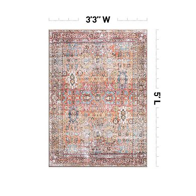 World Rug Gallery Transitional Distressed Non Slip Area Rug