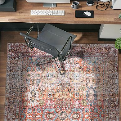 World Rug Gallery Transitional Distressed Non Slip Area Rug