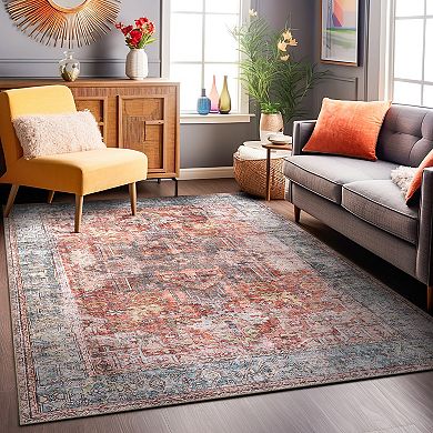 World Rug Gallery Vintage Inspired Distressed Area Rug
