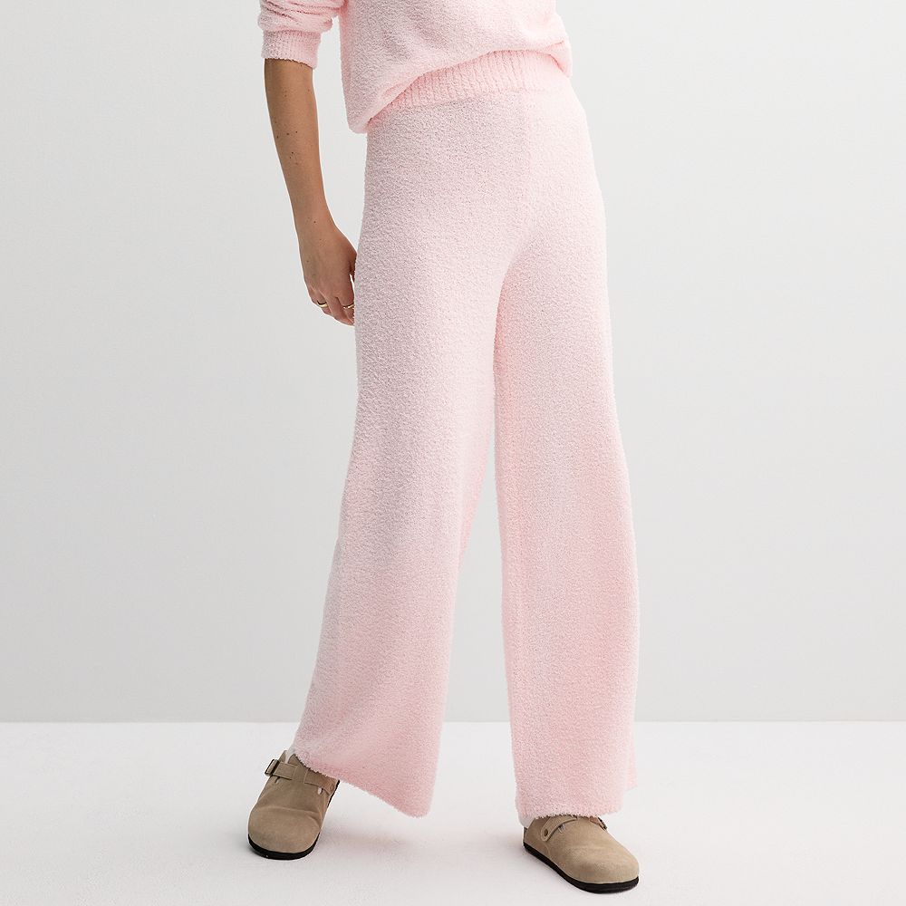 Juniors' Pink Republic Wide Leg Lounge Pants
