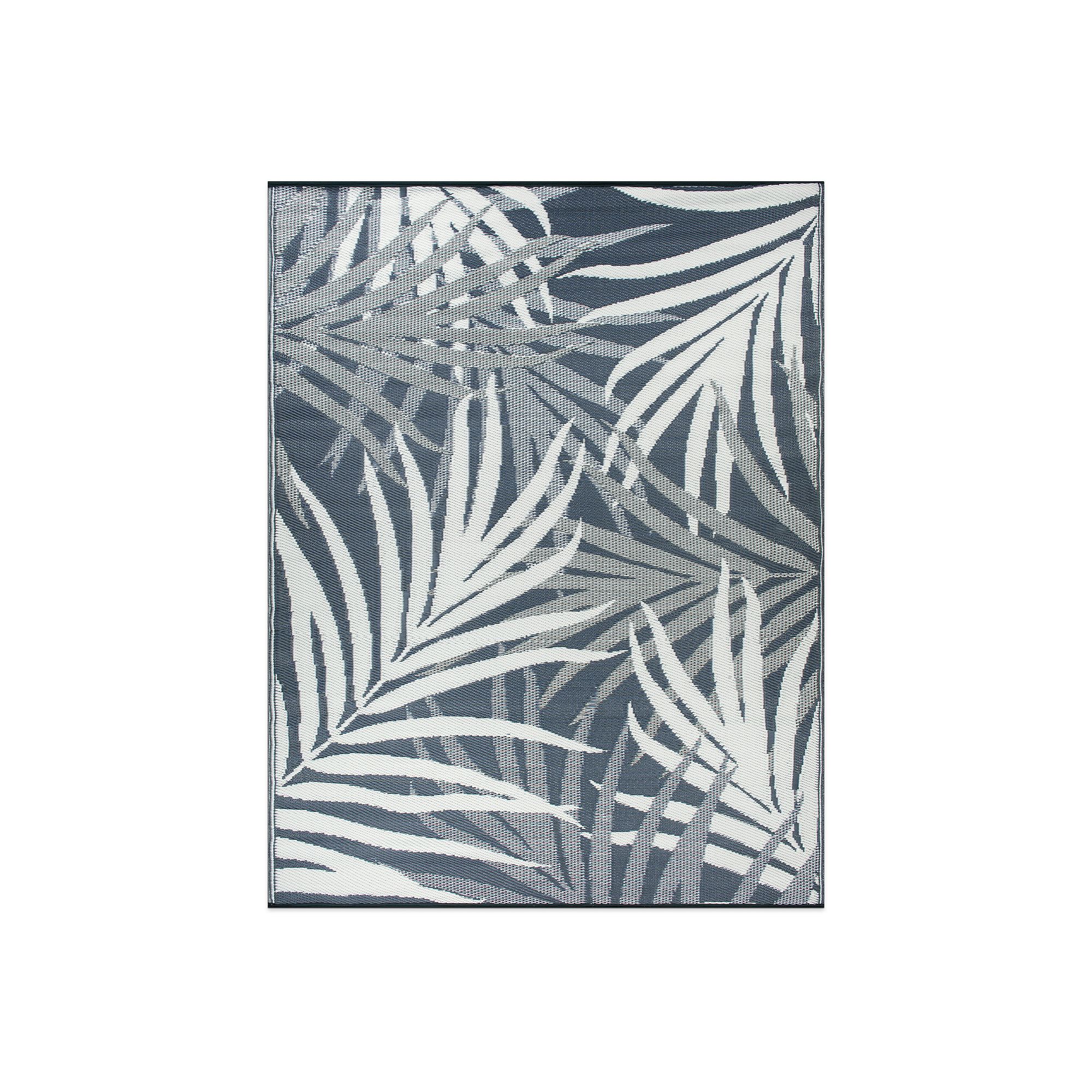 World Rug Gallery Toprical Leaves Coastal Reversible Recycled Plastic Area 