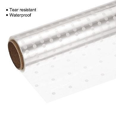 98ft X 16in Wrap Wrapper Wrapping Paper 2.2 Mil Thick White Polka Dots, 1 Roll