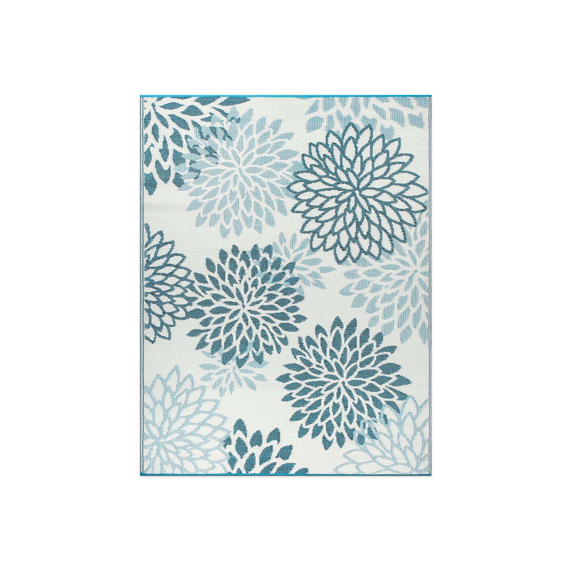 World Rug Gallery Modern Floral Aloha Reversible Recycled Plastic Area Rug,