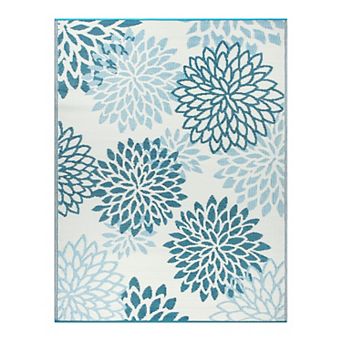 World Rug Gallery Modern Floral Aloha Reversible Recycled Plastic Area Rug