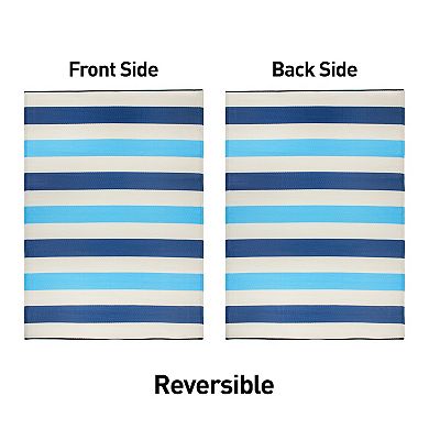 World Rug Gallery Contemporary Stripe Reversible Outdoor Rug
