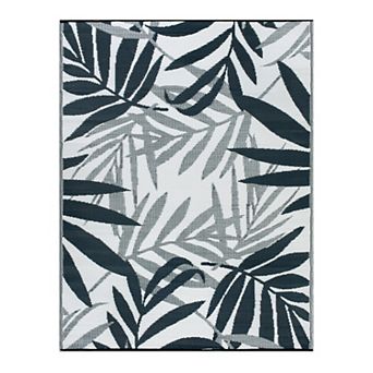 World Rug Gallery Contemporary Floral Leaves Reversible Outdoor Rugs