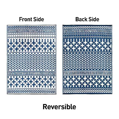 World Rug Gallery Contemporary Bohemian Geometric Reversible Outdoor Rugs