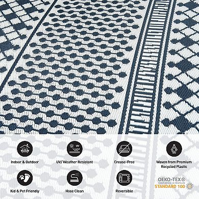 World Rug Gallery Contemporary Bohemian Geometric Reversible Outdoor Rugs