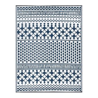 World Rug Gallery Contemporary Bohemian Geometric Reversible Outdoor Rugs