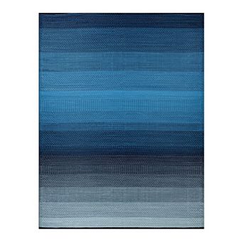 World Rug Gallery Contemporary Stripe Shade Geometric Reversible Outdoor Rugs