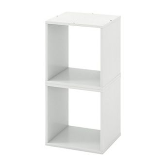 Stackable Cube Storage Organizer Set of 2 Open Shelf Bookcase for Small Spaces Bedroom Office