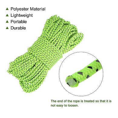 2.5mm 65.62ft Polyester Fluorescent Reflective Tent Rope Cord For Camping