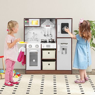 Kids Modern Toy Kitchen Playset With Attractive Lights And Sounds
