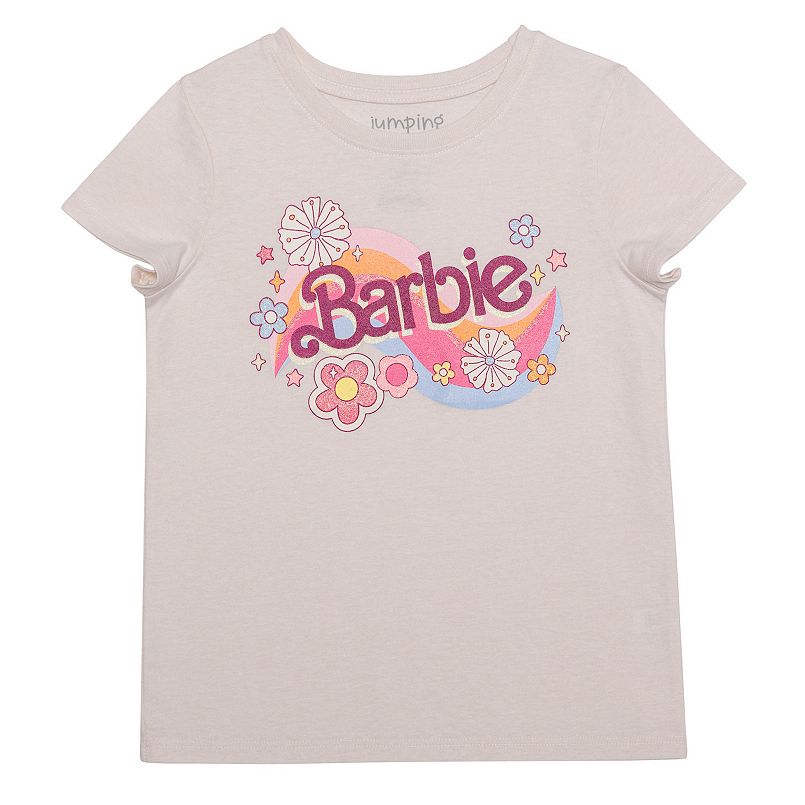 A white T-Shirt with a Barbie text graphic on it