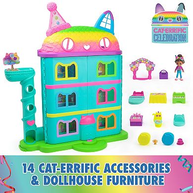 Gabby’s Dollhouse 15-Piece Rainbow Celebration Dollhouse