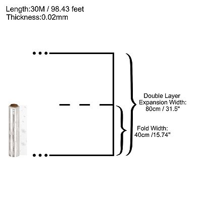 98ft X 31in Wrap Wrapper Wrapping Paper 3 Mil Thick White Snow, 1 Roll