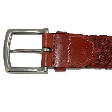 Crookhorndavis Men's Toscana Leather Tubular Braided Belt