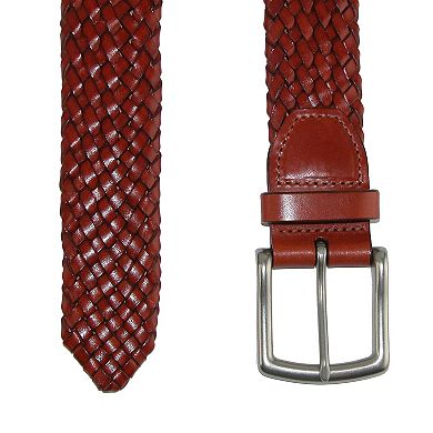 Crookhorndavis Men's Toscana Leather Tubular Braided Belt