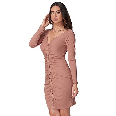 Women's bebe Snap Rib Knit Jersey Dress