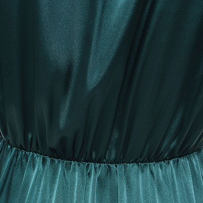 Women's Tash + Sophie Long Sleeve Satin Twist Front Maxi Dress
