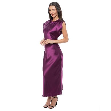 Women's Tash + Sophie Solid Satin Bias Maxi Dress