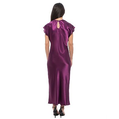 Women's Tash + Sophie Solid Satin Bias Maxi Dress