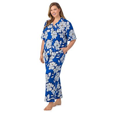 Plus Size Draper James 2-Piece Cozy Elbow Sleeve Notch Pajama Top and Pajama Pants Set