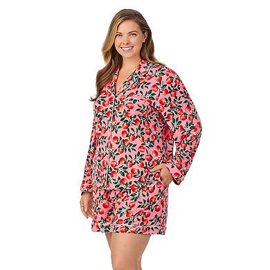 Plus Size Draper James Long Sleeve Button Front Pajama Shirt & Pajama Short Set