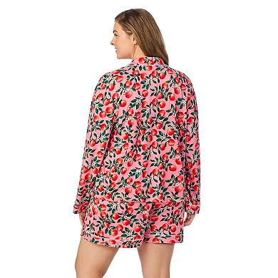Plus Size Draper James Long Sleeve Button Front Pajama Shirt & Pajama Short Set
