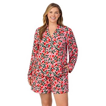 Plus Size Draper James Long Sleeve Button Front Pajama Shirt & Pajama Short Set