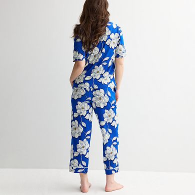 Women's Draper James 2-Piece Cozy Elbow Sleeve Notch Pajama Top and Pajama Pants Set