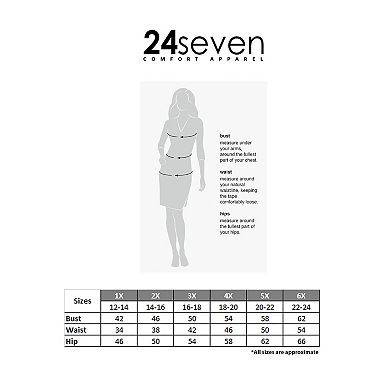 Plus Size 24Seven Comfort V Neck Empire Waist Kimono Cap Sleeve Knee Length Dress