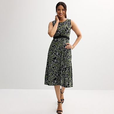 Women's Sandra Darren 2-pc. Knit Jacket & Floral Dress Set