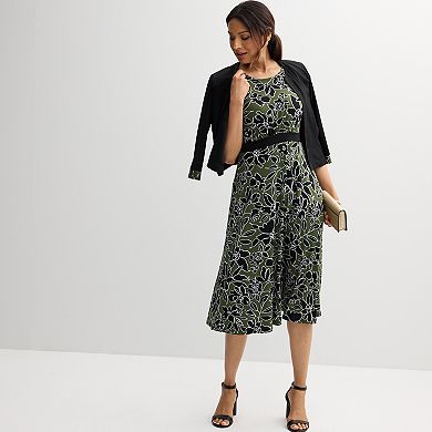 Women's Sandra Darren 2-pc. Knit Jacket & Floral Dress Set