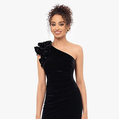 Women s X Evenings Long One Shoulder Velvet Evening Gown