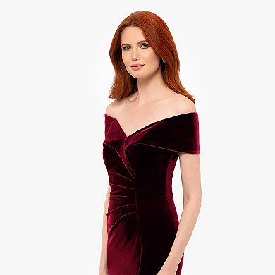 Women's X Evenings Long Off The Shoulder Velvet Evening Gown