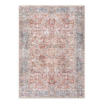 World Rug Gallery Vintage Distressed Machine Washable Area Rug