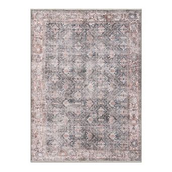 World Rug Gallery Vintage Inspired Bordered Machine Washable Area Rug