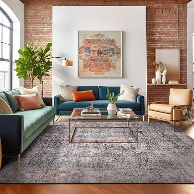 World Rug Gallery Vintage Inspired Bordered Machine Washable Area Rug