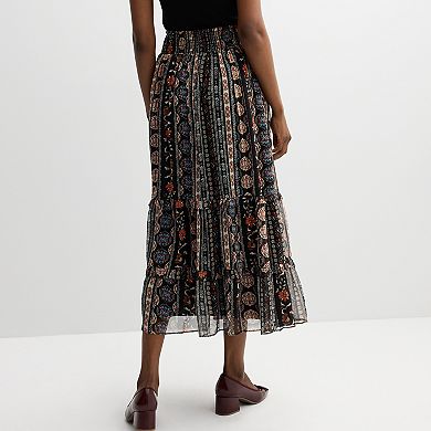 Tiered 'Art' Skirt with Smocked Waistband main image 1